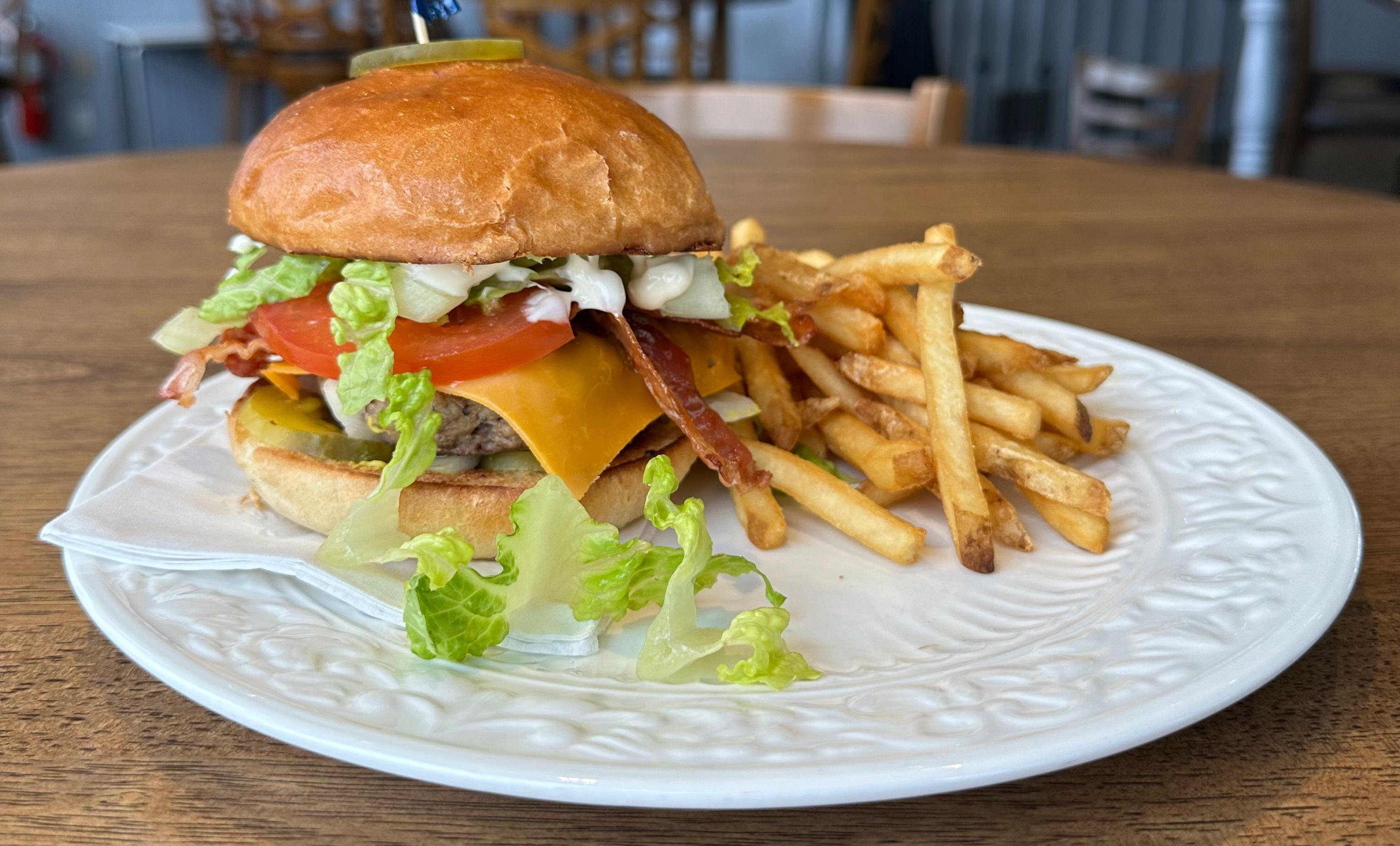 Burger at the Hilltop Grill